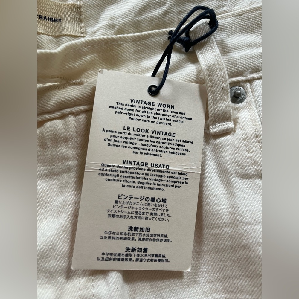 NWT GAP Bone White Vintage Straight Denim Jean - Picture 4 of 6